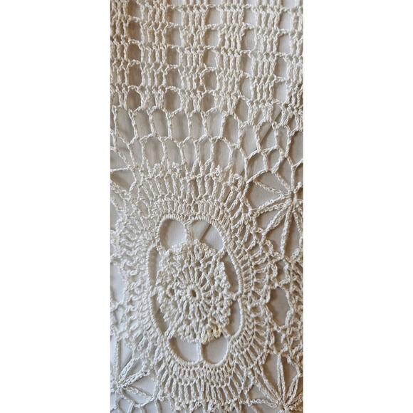 Kroshetta by Papillon Crochet Knit Dress Size M White Lace Open Weave Boho - Picture 5 of 12